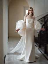 Kaerwx | Women’s Strapless French Luxury Wedding Dress Heavy Detail Floral Train