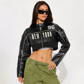 Kaerwx | Women’s Hip Hop Motorcycle Jacket Street Style Long Sleeve Outerwear